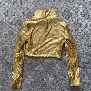 🌸 2 for $15 🌸 Shiny Gold Crop Top PVC